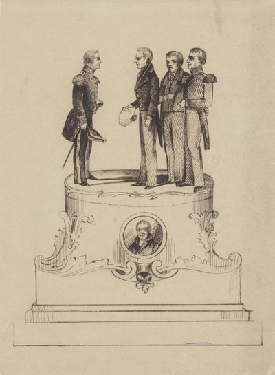 Návrh pomníku 50 let nezávislosti na Nizozemském království v roce 1863 od Jan Bos
