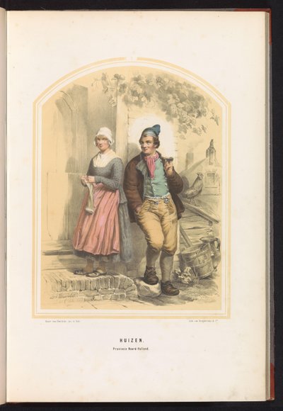 Tradiční kostýmy domů v Severním Holandsku, 1857 Domy. Provincie Severní Holandsko / I (název na předmětu) od Jan Braet von Uberfeldt