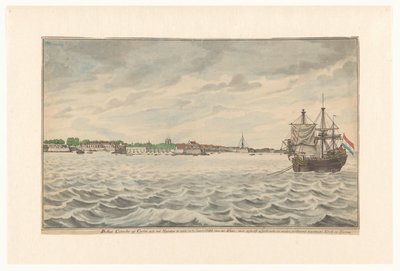 Město Colombo na Cejlonu při pohledu od severu v roce 1785 od Silnic se zbořeným kostelem a věží, které byly přestavěny. (název na objektu) od Jan Brandes (signed by artist)