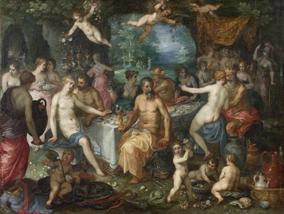 Svátek bohů. Svatba Pelea a Thetis od Jan Brueghel d.Æ.