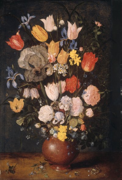 Kytice květin v hliněné váze od Jan Brueghel the Elder