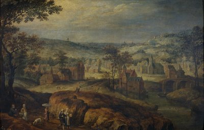 Krajina s vesnicí od Jan Brueghel the Elder