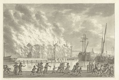 Požár v zemích Zeemagazijn, 1791 od Jan Bulthuis (signed by artist)