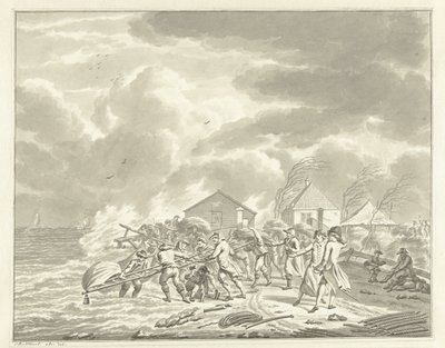 Povodeň Diemerzeedijk poblíž Amsterdamu, 1776 od Jan Bulthuis (signed by artist)