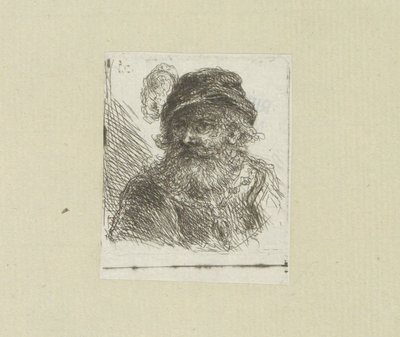 Bebaarde muž klade pluimhoed The Compleat Work of Etchings od Johna Chalona / Oeuvre Complette des Eaux Fortes par Jean Chalon (název série) od Jan Chalon