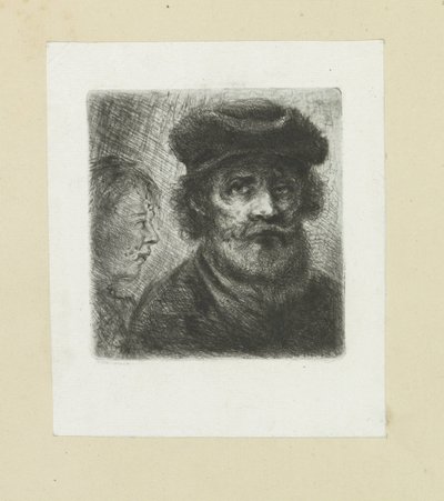 Jonge man in bebaarde man The Compleat Work of Etchings od Johna Chalona / Oeuvre Complette des Eaux Fortes par Jean Chalon (název série) od Jan Chalon