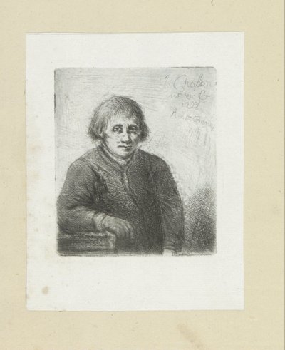 Mladý muž se opíral o stůl The Compleat Work of Etchings od Johna Chalona / Oeuvre Complette des Eaux Fortes par Jean Chalon (název série) od Jan Chalon