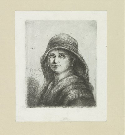 Jonge vrouw nasazuje kapuci The Compleat Work of Etchings od Johna Chalona / Oeuvre Complette des Eaux Fortes par Jean Chalon (název série) od Jan Chalon