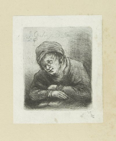 Lezende muž září The Compleat Work of Etchings od Johna Chalona / Oeuvre Complette des Eaux Fortes par Jean Chalon (název série) od Jan Chalon