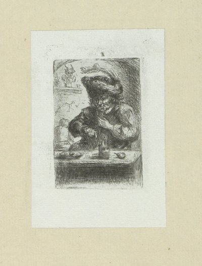 Muž aan de eettafel The Compleat Work of Etchings od Johna Chalona / Oeuvre Complette des Eaux Fortes par Jean Chalon (název série) od Jan Chalon