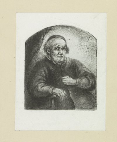 Oude muž v een leunstoel The Compleat Work of Etchings od Johna Chalona / Oeuvre Complette des Eaux Fortes par Jean Chalon (název série) od Jan Chalon