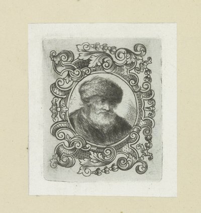 Oude muž se setkal s bonthoedem v ornamentrandu The Compleat Work of Etchings od Johna Chalona / Oeuvre Complette des Eaux Fortes par Jean Chalon (název série) od Jan Chalon