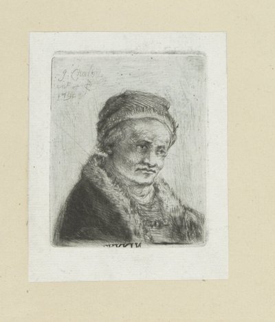 Volwassen muž klade bontkraag The Compleat Work of Etchings od Johna Chalona / Oeuvre Complette des Eaux Fortes par Jean Chalon (název série) od Jan Chalon