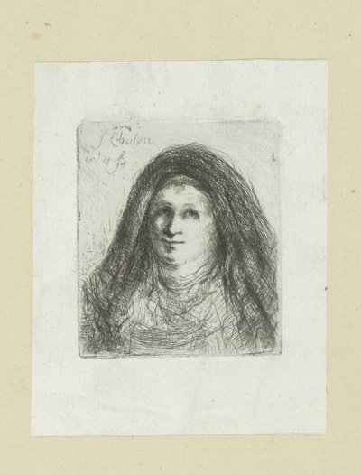 Dospělá žena s šátkem The Compleat Work of Etchings od Johna Chalona / Oeuvre Complette des Eaux Fortes od Jeana Chalona (název série) od Jan Chalon