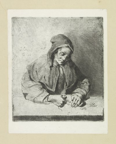 Vrouw die geld tell The Compleat Work of Etchings od Johna Chalona / Oeuvre Complette des Eaux Fortes par Jean Chalon (název série) od Jan Chalon