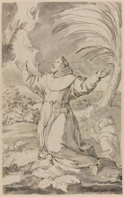 Svatý František přijímá stigmata od Jan Claudius de Cock