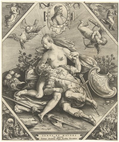 venuše na Marsu Venvs et Mavors (název na objektu) od Jan Collaert (II)