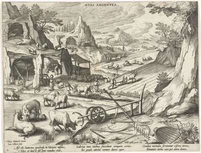 Stříbrný věk Aetas Argentea (název na objektu) The Four Ages of Man (název série) od Jan Collaert (II)