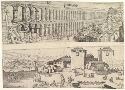 Akvadukt v Segovii a hrad v Madridu, 1500-1599. od Jan Cornelisz Vermeyen