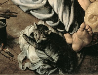 Svatá rodina u ohně, asi 1532-33 (deska) (detail 77334) od Jan Cornelisz Vermeyen