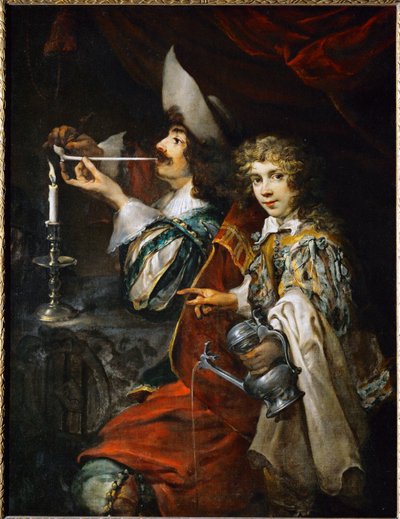 Kuřák (olej na plátně) od Jan Cossiers