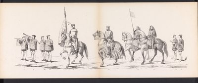 Maškaráda studentů z Leidenu, 1865 (deska 11) Krojovaný průvod členů leidenského studentského sboru 6. června 1865 na oslavu 290. výročí Leidsche Hoogeschool, zobrazující: vstup Holanďanů b od Jan Daniël Cornelis Carel Willem baron de Constant Rebecque