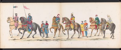 Maškaráda leidenských studentů, 1865 (deska 12) Krojovaný průvod členů leidenského studentského sboru 6. června 1865 na oslavu 290. výročí Leidsche Hoogeschool, zobrazující: vstup Holanďanů b od Jan Daniël Cornelis Carel Willem baron de Constant Rebecque