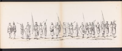 Maškaráda leidenských studentů, 1865 (deska 13) Krojovaný průvod členů leidenského studentského sboru 6. června 1865 na oslavu 290. výročí Leidsche Hoogeschool, zobrazující: vstup Holanďanů b od Jan Daniël Cornelis Carel Willem baron de Constant Rebecque