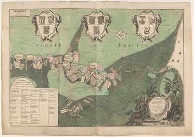 Přesná mapa státu a toku Rio de Berbice. Se stejným Plantagienem umístěným v Geoctroyeerde colonie de Berbice. (název na objektu) od Jan Daniël Knapp