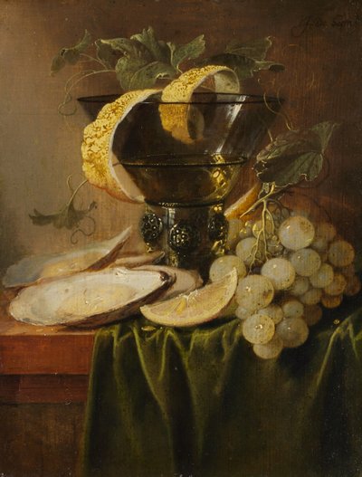 Zátiší se sklenkou a ústřicemi, ca. 1640. od Jan Davidsz de Heem