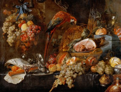 Zátiší s papouškem od Jan Davidsz de Heem