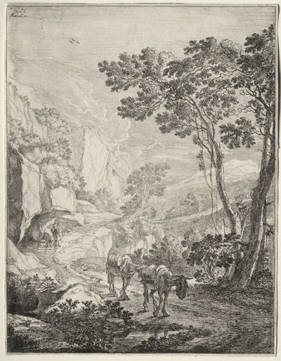Dva mezci. Rocca Aquatico poblíž Ancony. od Jan Dirksz Both