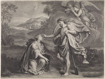 Kristus se zjevuje jako zahradník Marii Magdaleně (Noli me tangere) od Jan Edelinck (possibly)