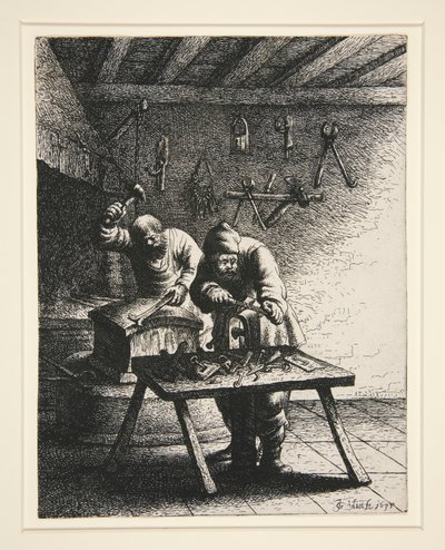 Zámečníci, ze série 18 řemesel a živností od Jan Georg van Vliet