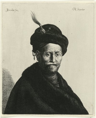 Busta muže v turbanu Tronies po Rembrandtovi (název série) od Jan Gillisz. van Vliet