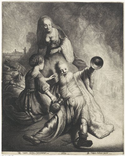 Lot a jeho dcery od Jan Gillisz. van Vliet