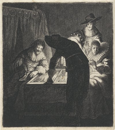 Tric-trac Players by Candlelight Triktrakspeleři od Jan Gillisz. van Vliet