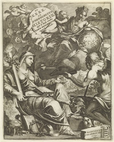 Alegorie církve a světových dějin Titulní strana Willema Goereeho, De kerklyke en Weereldlyke historien. 1729 Církev a světové dějiny uyt d