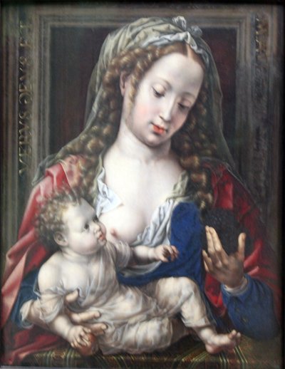 Německy: Maria mit dem Kind Marie s dítětem Kristem od Jan Gossaert