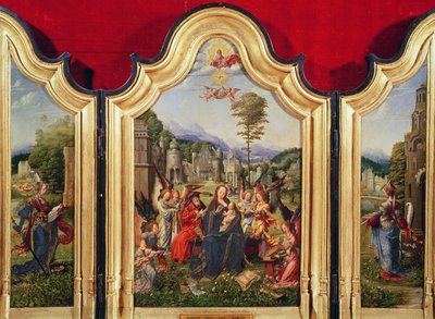 Svatá rodina se svatou Kateřinou a svatou Barborou od Jan Gossaert