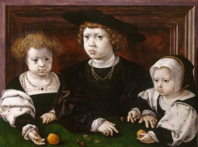 Tři děti Kristiána II. dánského (Dorothea, Jan a Kristýna) od Jan Gossaert