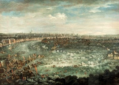 „Temže během velkého mrazu 1739“ od Jan Griffier II