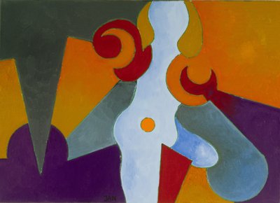 Blue Pin-Up Girl, 2009 (olej na plátně) od Jan Groneberg