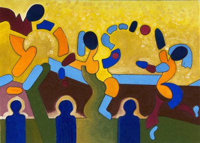 Ceremony of a Sacred Game of Balls, 2007 (olej na plátně) od Jan Groneberg