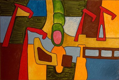 Inside the World of Caterpillars, 2007 (olej na dřevě) od Jan Groneberg