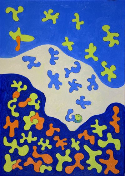 Sprchový závěs, 2010 (olej na plátně) od Jan Groneberg