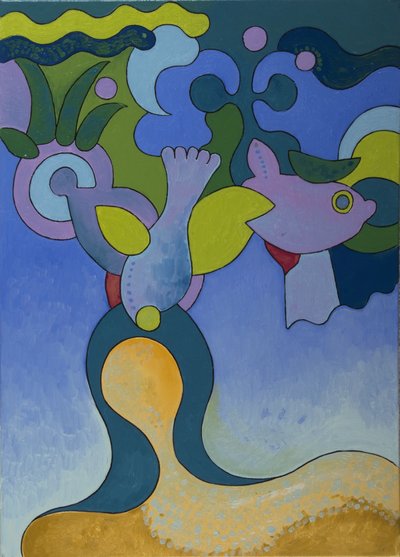 Malá mořská víla ve znečištěných vodách, 2007 (olej na plátně) od Jan Groneberg