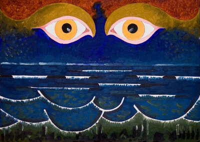 The Sea contempling the Sea, 2006 (olej na dřevě) od Jan Groneberg