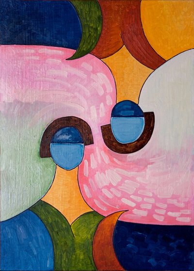 Vzhůru nohama a naruby, 2007 (olej na dřevě) od Jan Groneberg