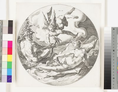 Stvoření suché země a moří, c.1589 od Jan Harmensz Muller